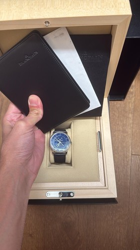 Blancpain Villeret Ultraplate White Gold Automatic Blue Dial Alligator Watch