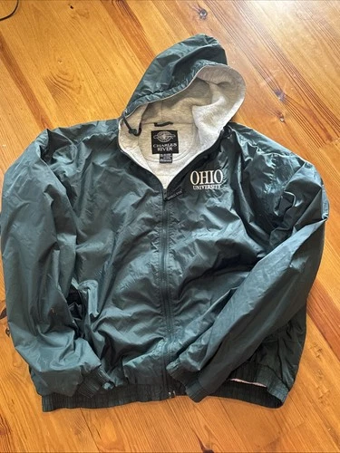 Charles River Ohio University Windbreaker Jacket Hooded Full Zip Green XXL - product listing photo