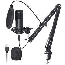 USB Condenser Podcast Microphone for PC: Studio Microphone Kit with 192KHz/24...
