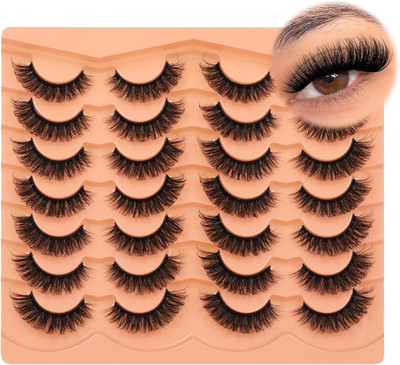14 Paar Cat Eye Russian Strip Lashes Natural Look like Wimpernverlängerung D Cur