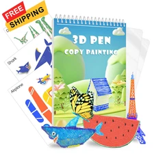 3D Printing Pen Drawing Book Spiral Bound with Transparent 