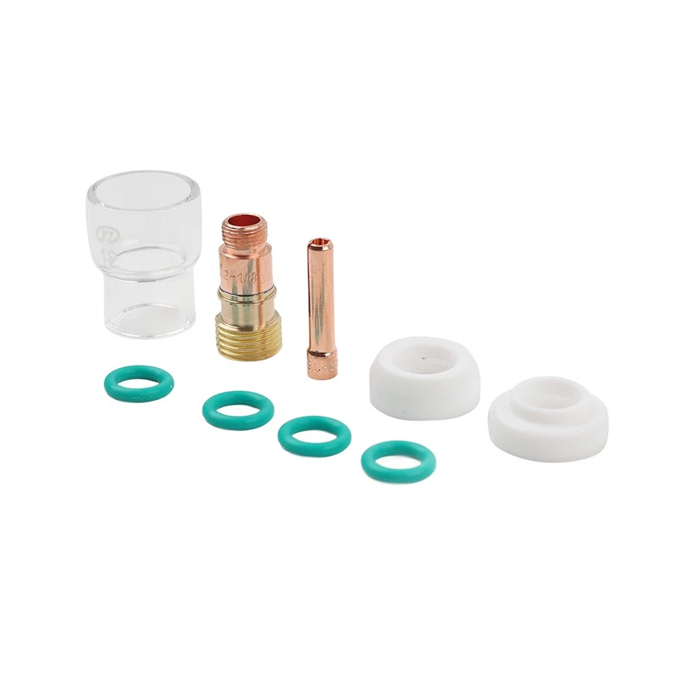 TIG Welding Stubby Gas Lens #12 Pyrex Cup Kit 9pcs Fit Tig WP-17/18/26 1/8’’ - Bild 4 von 4