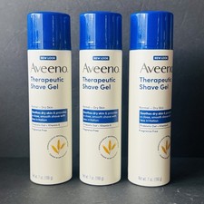 3x Aveeno Active Naturals Therapeutic Shave Gel Soothes Dry, Sensitive Skin 7 0z