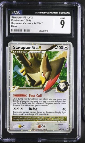 CGC 9 MINT Staraptor FB LV.X Supreme Victors 147/147 Holo SWIRL Pokemon Card