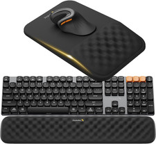 KMP50 Ergonomic Mouse Pad with Wrist Rest, Lycra Surface, Black 8 Slope Mas