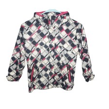 Columbia Kids Omni-Tech Jacket Size 6 Grey Black Print Hooded Ski Windbreaker