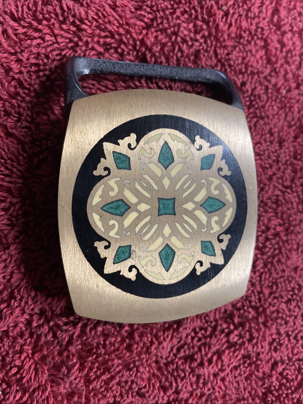 Vintage 1978 Tech-Ether Guild Patterned Belt Buck… - image 1