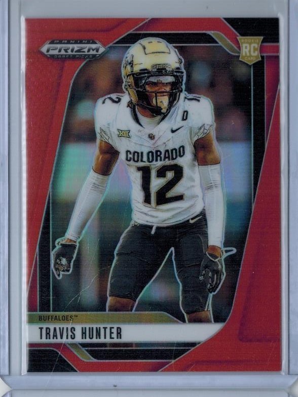2025 PANINI PRIZM DRAFT TRAVIS HUNTER RC 196/399 RED PRIZM ROOKIE #20