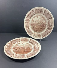 Set of 2 Alfred Meakin Fair Winds Canton Harbor 1815 Luncheon Plates 9"