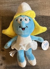 NWT Nanco Smurfette Girl Smurf Plush Toy 8-9 Soft Doll The Smurfs Licensed