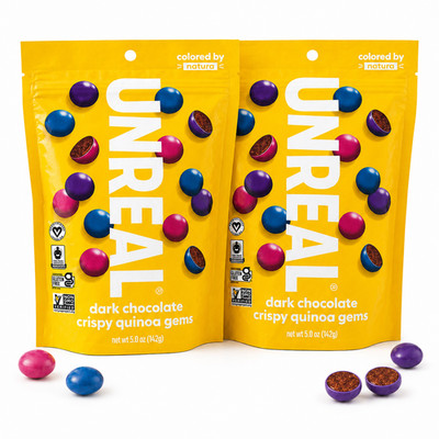 UNREAL Dark Chocolate Crispy Quinoa Gems Candy Pack of 2 Gluten Free 5oz