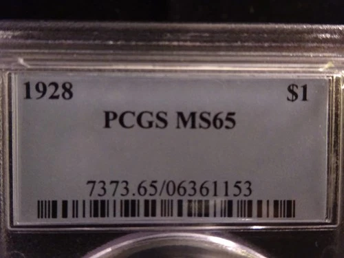 1928 Peace Silver Dollar PCGS MS65
