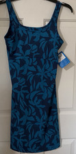 Columbia PFG Freezer III Blue/Teal Floral Sleeveless Short Stretch Dress S NWT