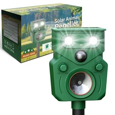 Ultrasonic Animal Repeller Solar Powered, Cat Repellent Outdoor with Motion D...