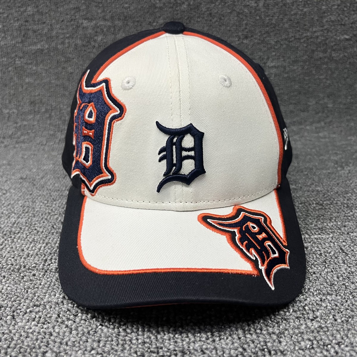 New Era Detroit Tigers Youth Hat Cream Black Orange Piping Adjustable MLB Cap