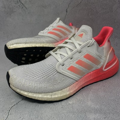 Adidas UltraBoost 20 Women's Sz 8 M White Pink Running Shoes Knit Boost EG5201