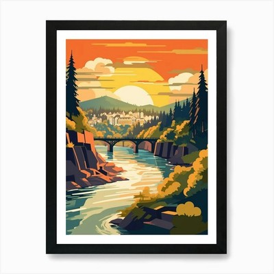 Gig Harbor Washington Retro Pop Art gerahmtes Wandbild Poster Leinwanddruck Bild