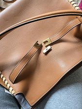 Image of Tory Burch Lee Radziwill whipstitch double bag brown
