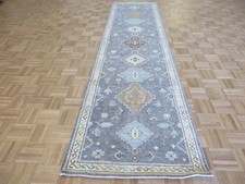 2'10 x 11'3 Runner Hand Knotted Gray Geometric Peshawar Oriental Rug G16526