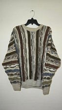 VTG 90s Florence Tricot Coogi Style 3D Knit Crewneck Sweater Mens L Vintage