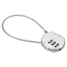 Small Combination Lock 7.8 Inch 1 Pack 3 Digit Padlock for Locker Silver Tone