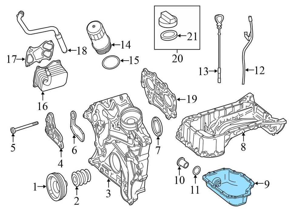 2009 MERCEDES-BENZ GLK280 - Lower Engine OIL PAN Cover 2720100126 - Image 3 of 4