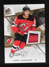 2021 Upper Deck SP Game Used Gold Premium Memorabilia 14/15 Jack Hughes #11 0c3