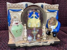 Walt Disney World Land Resort Beauty & Beast  DoubleSide Musical Snow Globe Book