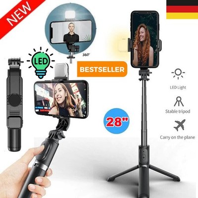 Selfie Stick Stange Für Samsung Smartphone Handy Bluetooth Stativ 3 in1 Tripod