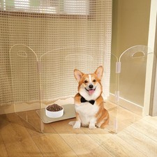 Dog Gate, Clear Acrylic Pet Gate for Dogs, Free Standing Pet Gates for Doorwa...
