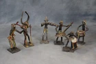 Collection Antique West African Ashanti Metal Figures x 6 Rare Early 20th Centur