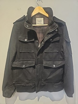 Old Navy Wollmischung Millitary Chore Jacke Herren Medium anthrazit schwarz