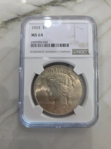 1924 Philadelphia Peace Silver Dollar $1 NGC MS 64