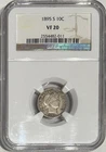 1895-S 10c Barber Dime, NGC VF 20 - Better Date