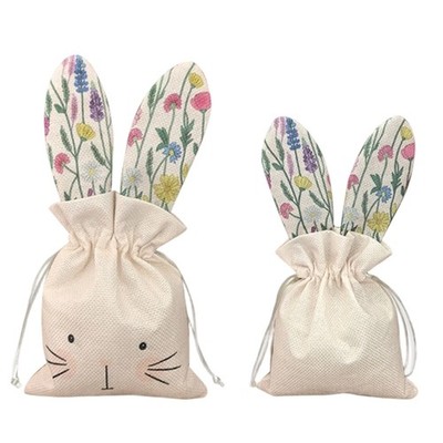 2Pcs Drawstring Pouches Gift Packaging Bags For Kids Easter Party Decoration