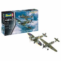 Revell Flugzeug-Modellbausatz Combat Set Bf109 & Spitfire Mk.V, 1:72, 03710
