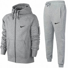 Men  Women Nike Grey Tracksuit Set Hoodie Jacket  Sweatpants Casual Gym Wear