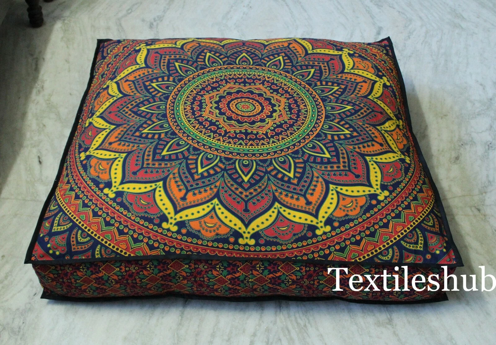 Indian New Ombre Mandala Square Floor Pillow Case Cushion Cover Throw Home Decor