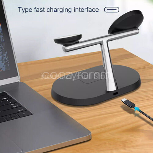 Wireless Charger 3 In 1 for iPhone Airpods Apple Watch Fast Charging Magnetic - Photo 13 sur 22