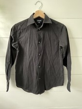 Boys Chaps Sz M (10-12) Black Button Down Stretch Dress Shirt Formal