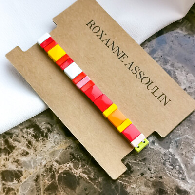  Roxanne Assoulin Rainbow Brite Gold Enamel Stretch Bracelet