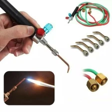 Butane Acetylene Oxygen Welder Gas Welding Torch Gun W/ 5 Nozzles Cutting Kit 
