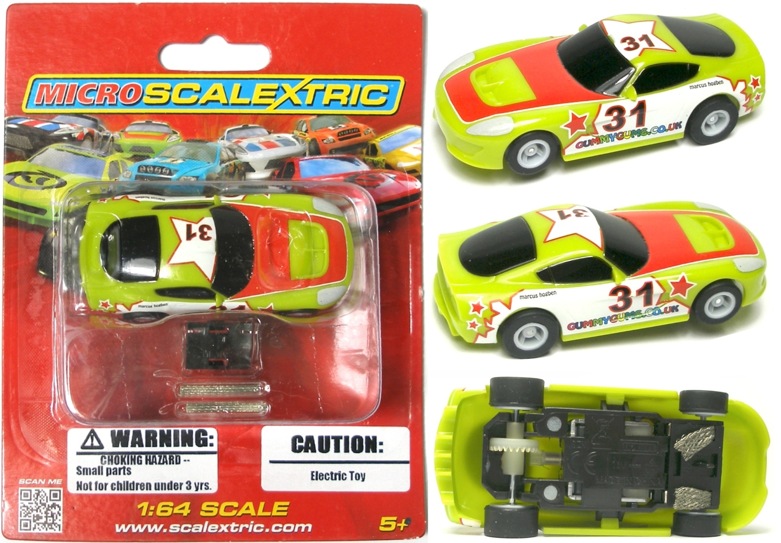 2014 Micro Scalextric Marcus Hogben Racing Gummy Gums GT Slot Car #31 1:64 G2160