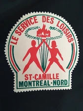 LE SERVICE DES LOISIRS ST CAMILLE MONTREAL NORD CANADA TORCH VTG SEW-ON PATCH
