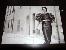 CHANEL 2-Page PRINT AD Cruise 2017 STELLA TENNANT karl lagerfeld SEQUIN DRESS