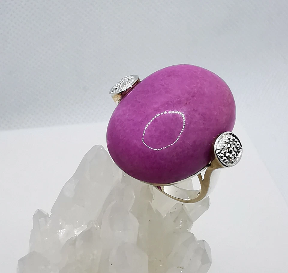 Damen Ring Silber 925 mit Achat Lila  Edelstein fast Neu Gr. 59 - Bild 3 von 4