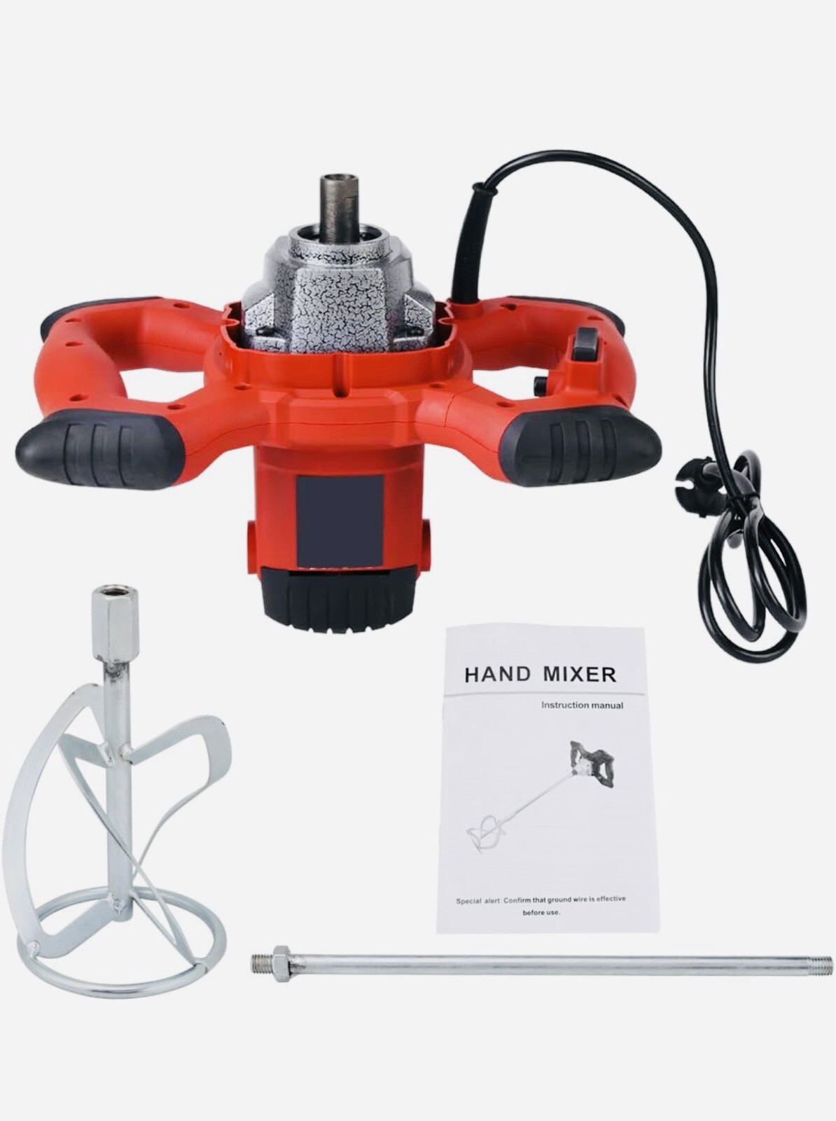 Electric Motor Mixer,1500w Handheld Cement Paint And Grout Mixer.