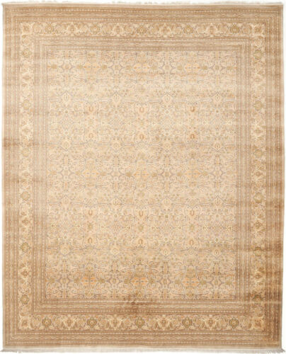 12X15 Hand Knotted Lahore Carpet Traditional Bone Fine Wool Area Rug D40576 - Picture 1 of 11