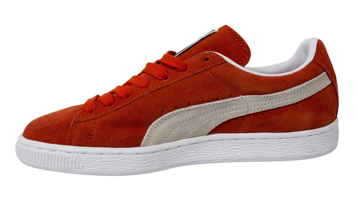orange puma suede shoes