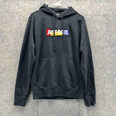 Nike Sweater Men Small Pullover Black Hoodie CU4044-010 Box Logo JDI  Sweatshirt